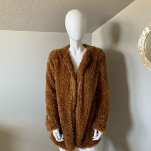 Windsor cognac major glam faux fur jacket